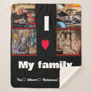 Couverture Sherpa Collag photo personnalisée moderne Sherpa Blanket