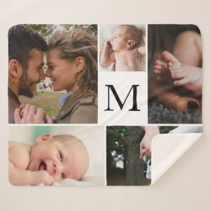 Couverture Sherpa Collage 5 photos personnalisable