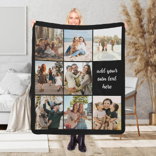 Couverture Sherpa Collage de 8 photos personnalisé Sherpa Blanket