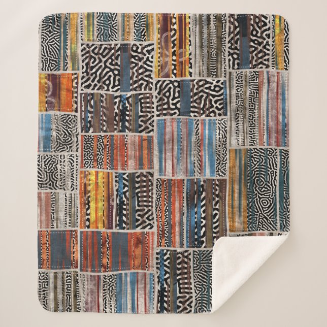 Couverture Sherpa Collage de patchwork : Motif de surface composée (Devant)