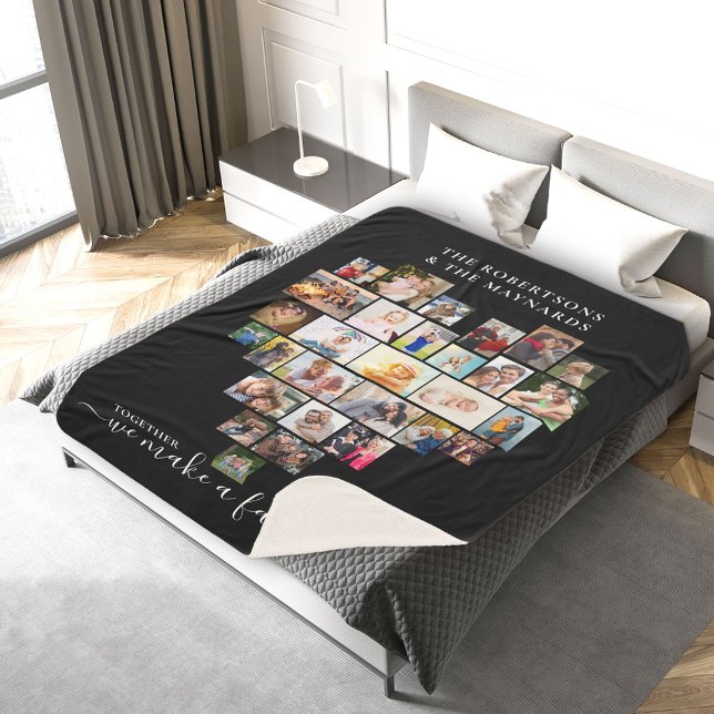 Couverture Sherpa Collage de photos Coeur Ensemble nous faisons une  (Créateur téléchargé)