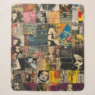 Couverture Sherpa Collage en grille de bande dessinée punk rock noir