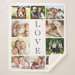 Couverture Sherpa Collage Multiphoto Amour Famille Personnalisé