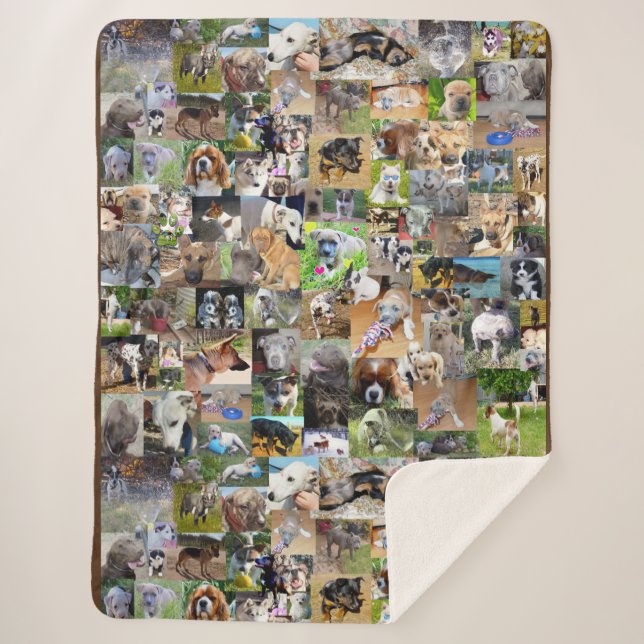 Couverture Sherpa Collage Photo De Chiens, (Devant)