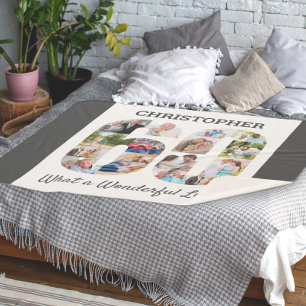 Couverture Sherpa Collage photo en forme de numéro 60 pour le 60e a