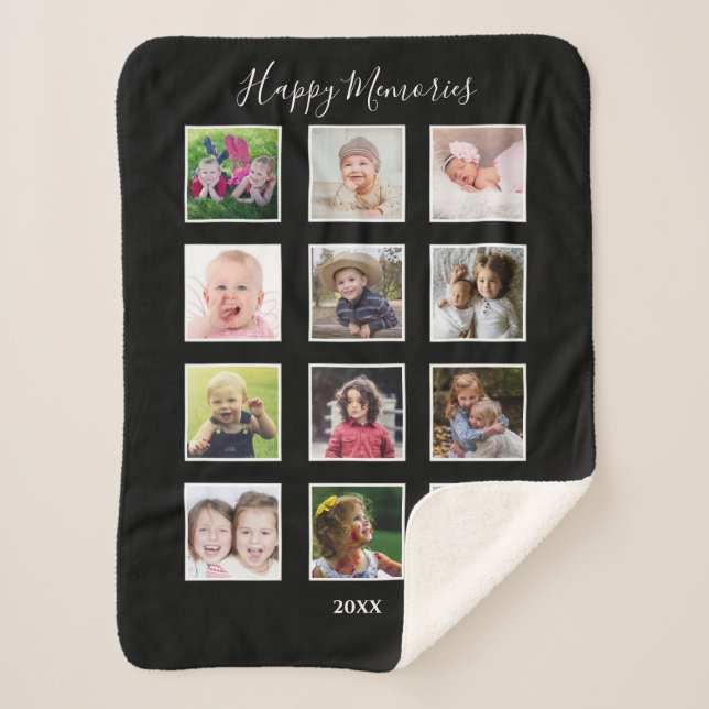 Couverture Sherpa Collage photo Family Kids Multi 12 (Devant)