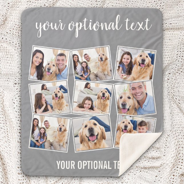 Couverture Sherpa Collage photo Modern Grey 9 (Créateur téléchargé)