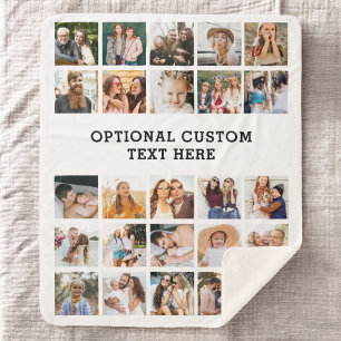 Couverture Sherpa Collage photo noir simple 25 photo personnalisée