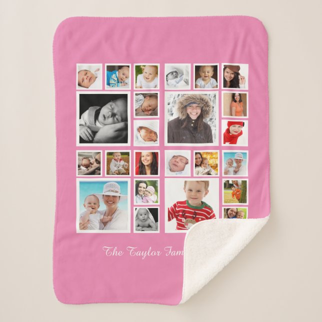 Couverture Sherpa Collage photo personnalisé (Devant)