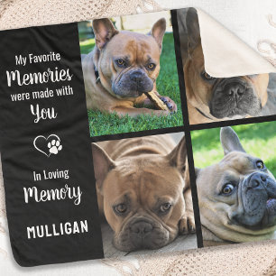 Couverture Sherpa Collage photo personnalisé Pet Memorial