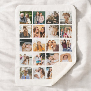 Couverture Sherpa Collage photo simple 20 photo personnalisée