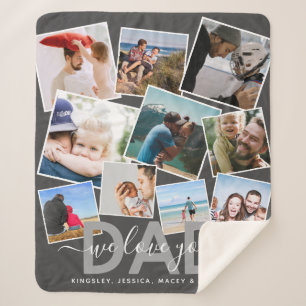 Couverture Sherpa Collection photo moderne 'We Love You' Papa Sherpa