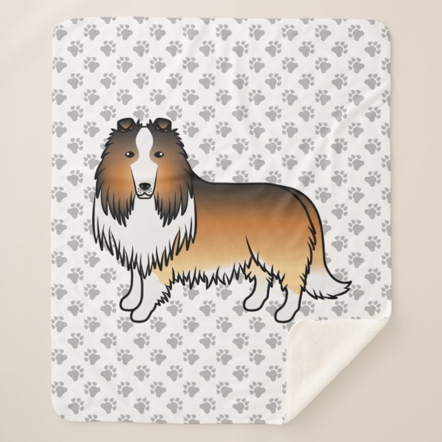 Couverture Sherpa Colley Rough Sable Chien de Dessin Animé Mignon &  (Devant)