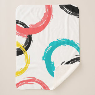 Couverture Sherpa Coloré, cool, moderne, tendance cercles de brosse