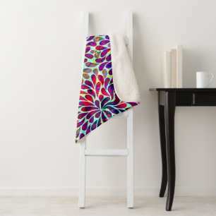 Couverture Sherpa Coloré Floral Damask Motif sans joint