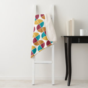 Couverture Sherpa Coloré funky Retro Vintage Motif géométrique