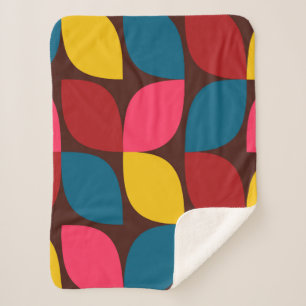 Couverture Sherpa Coloré, moderne, tendance, abstraction de fleurs u