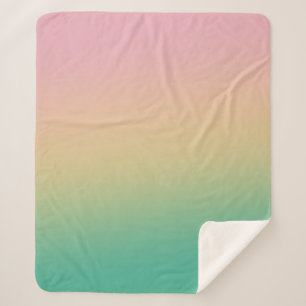 Couverture Sherpa Coloré Ombre Gradient Turquoise Peach rose