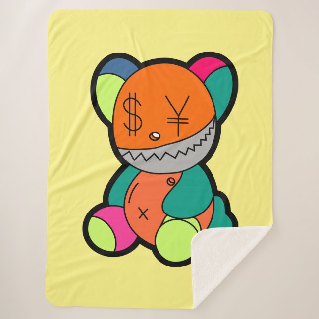 Couverture Sherpa Colorful bear (Devant)