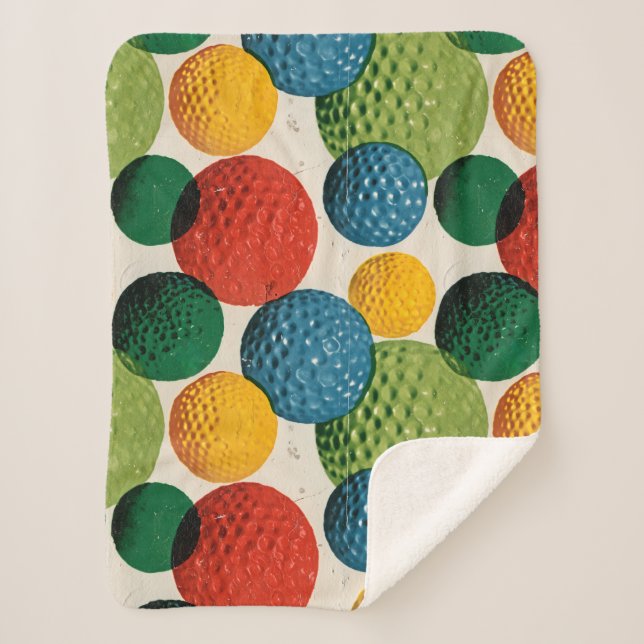 Couverture Sherpa Colorful Golf Ball Pattern (Devant)
