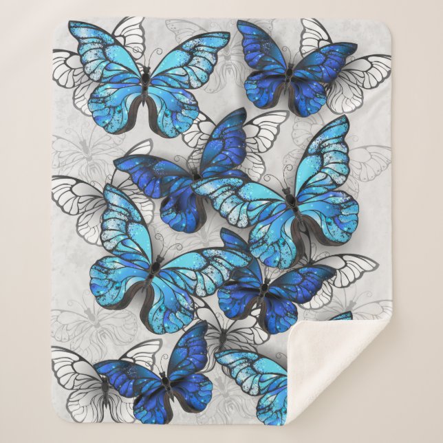 Couverture Sherpa Composition des White and Blue Butterflies (Devant)