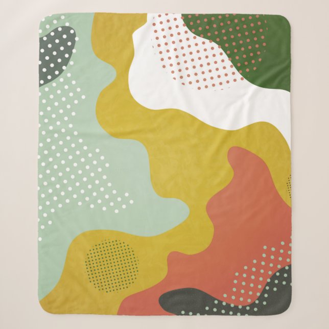 Couverture Sherpa Composition géométrique abstraite moderne avec déc (Devant)