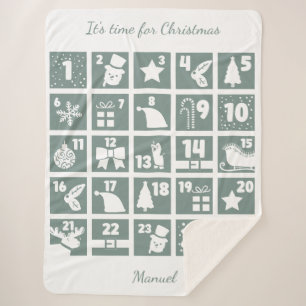 Couverture Sherpa Compte à rebours de Noël Calendrier de l'Avent