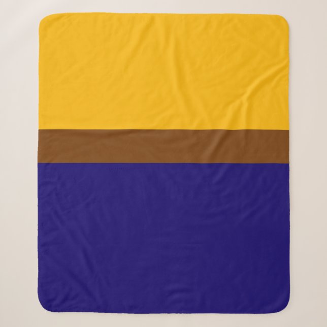 Couverture Sherpa Conception de bloc couleur bleu jaune (Devant)