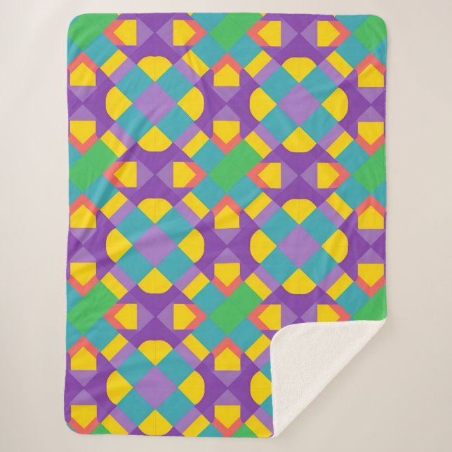 Couverture Sherpa Conception de blocs de couleur géométriques abstra (Devant)