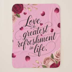 Couverture Sherpa Conception de citation florale de rose élégante