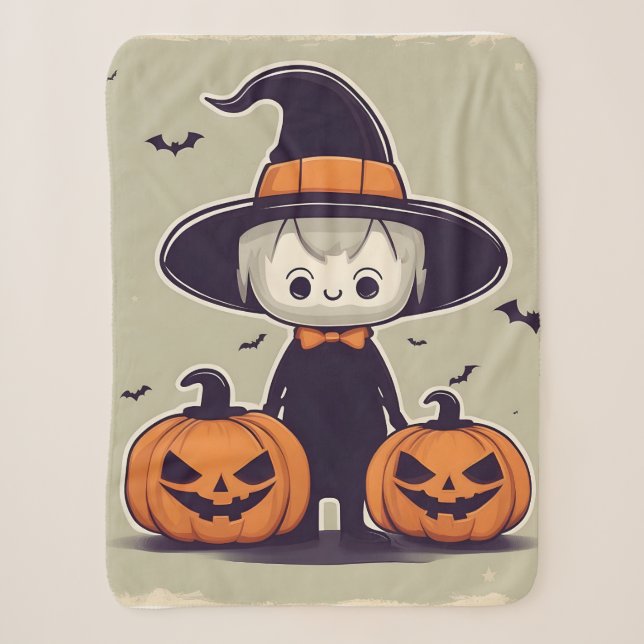 Couverture Sherpa conception de décoration Halloween (Devant)