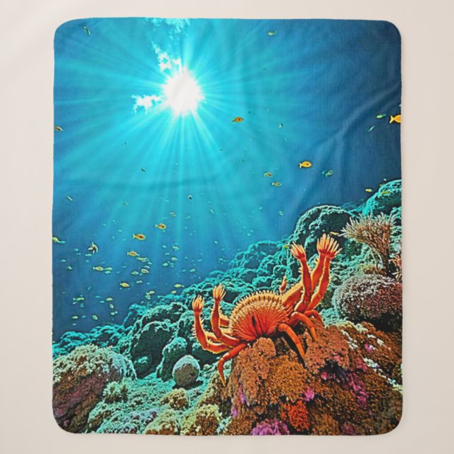 Couverture Sherpa Conception de fantasy de rayon lumineux océanique (Devant)