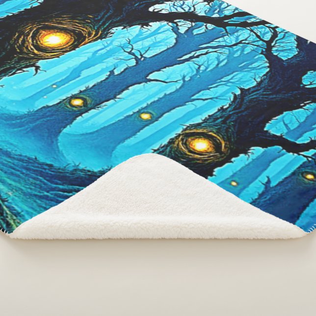 Couverture Sherpa Conception de forêt de l'oeil de fantasy sombre (3/4)