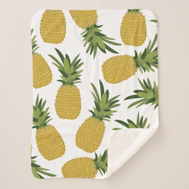Couverture Sherpa Conception de fruits tropicaux ananas (Devant)