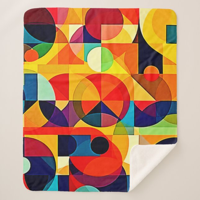 Couverture Sherpa Conception de géométrie de couleur Bauhaus (Devant)