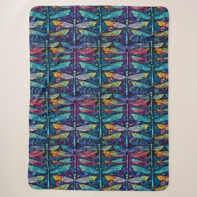 Couverture Sherpa Conception de libellule en verre tendu (Devant)