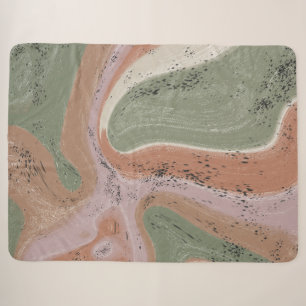 Couverture Sherpa Conception de liquide de couleur terrestre abstrai