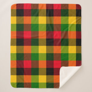 Couverture Sherpa Conception de motif à carreaux de couleurs africai