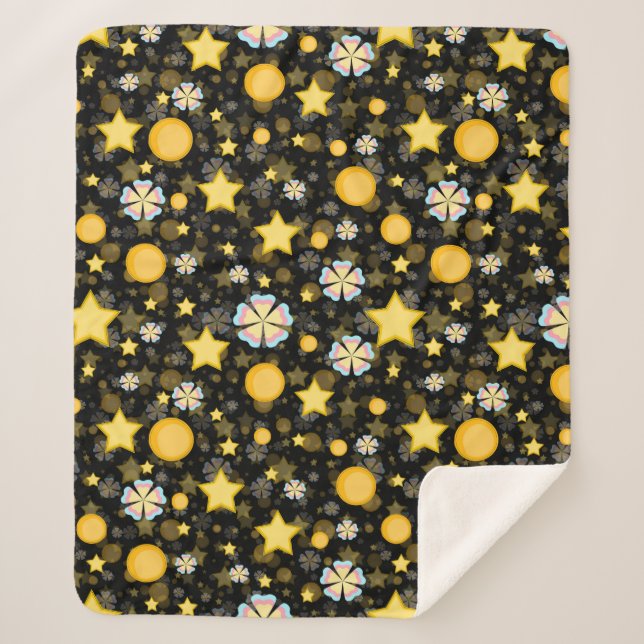 Couverture Sherpa Conception de motif de fleurs d'étoiles solaires s (Devant)