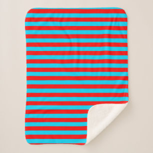Couverture Sherpa Conception de rayures rouges et bleues