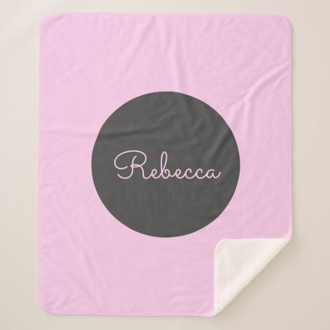 Couverture Sherpa Conception de script rétro-moderne rose cool modif (Devant)