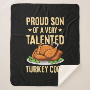 Couverture Sherpa Conception de Thanksgiving pour un fils de cuisini