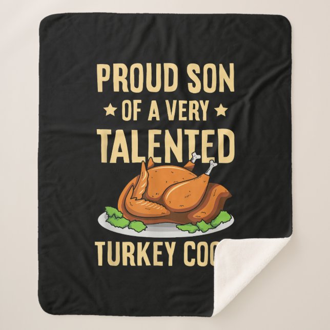 Couverture Sherpa Conception de Thanksgiving pour un fils de cuisini (Devant)