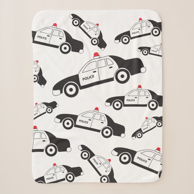Couverture Sherpa Conception de voiture de la police de jouets (Devant)