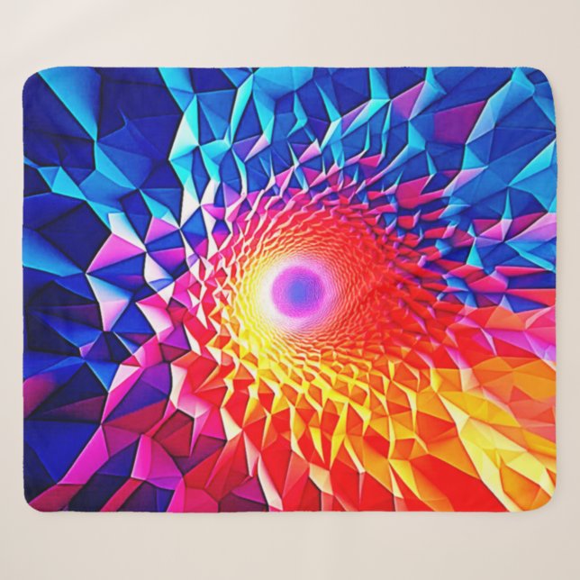 Couverture Sherpa Conception de vortex de couleur géométrique prisma (Devant (Horizontal))
