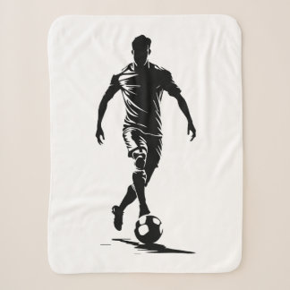 Couverture Sherpa Conception d'homme de football avec ballon.