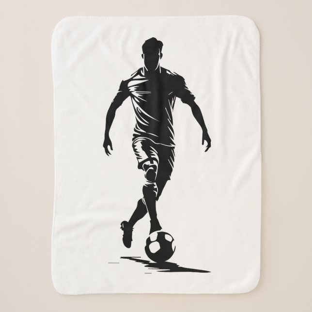 Couverture Sherpa Conception d'homme de football avec ballon. (Devant)
