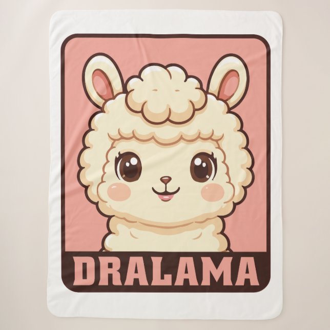 Couverture Sherpa Conception d'illustration de lama mignon (Devant)