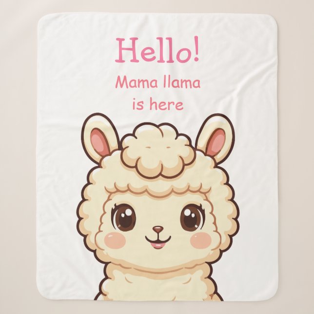 Couverture Sherpa Conception d'illustration de lama mignon (Devant)