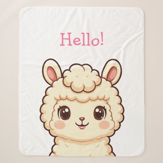 Couverture Sherpa Conception d'illustration de lama mignon (Devant)